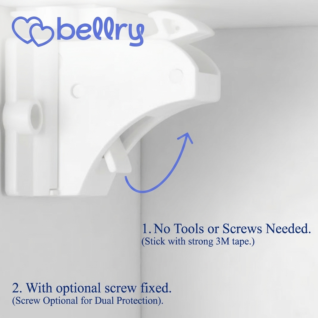 Bellry Baby Proof and Magnetic Cabinet Locks (8 Locks + 2 Keys)