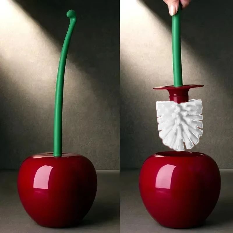 Cherry Toilet Brush Holder Set