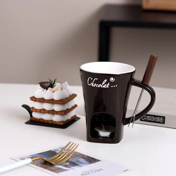 Personal Fondue Mug, Perfect for Chocolate, Cheese, and Gift Ideas