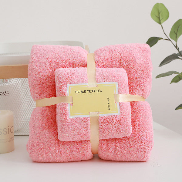 Premium Coral Velvet Bath Towels, Ultra Absorbent Quick Dry Towel Set, Spa Grade Softness for Home & Commercial Use