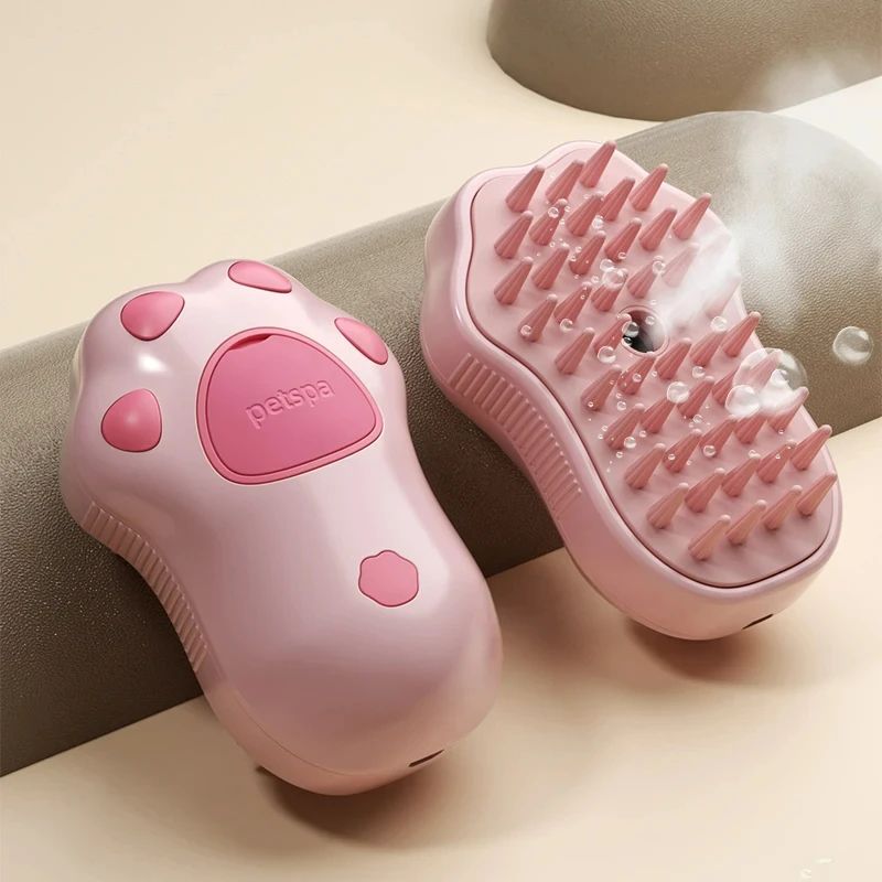 Electric Pet Grooming Brush, Cat Steam Hair Comb Dog Massage Tool with Spray Function for Bath, Shedding & Cleaning