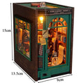 DIY Book Nook Insert Shelf Kit, Wooden Miniature Sorcerer's Shop Model, Magic Diary Casa Bookend Bookshelf Decor Gift