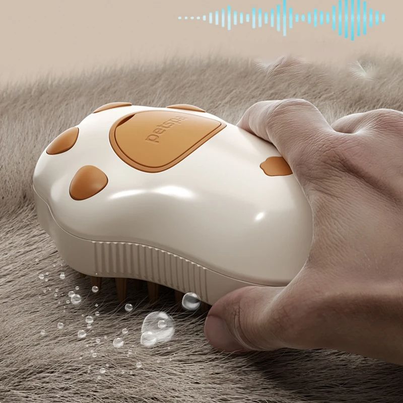 Electric Pet Grooming Brush, Cat Steam Hair Comb Dog Massage Tool with Spray Function for Bath, Shedding & Cleaning