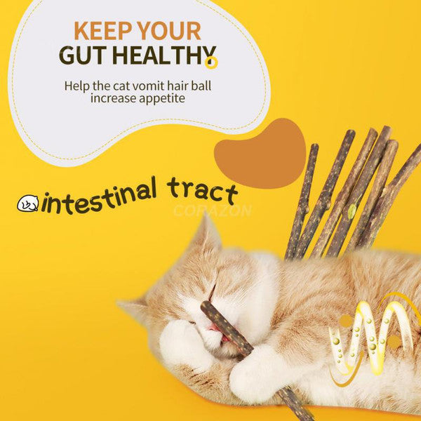 Catnip Clean Teeth Green Cat Snacks Sticks | Molar Stick Pet Supplies & Toys for Cats | Chew Toy with Natural Plants for