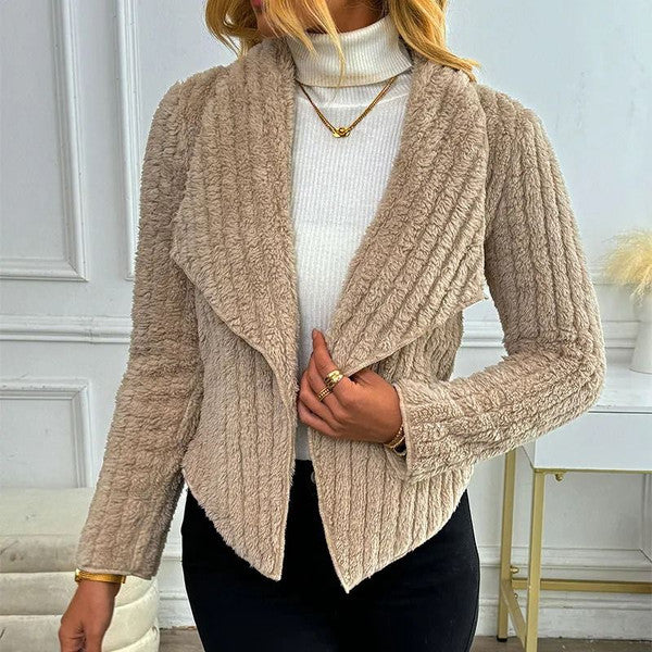 Autumn Winter Long Sleeve Slim Casual Cardigan Coat for Women