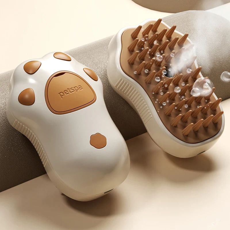 Electric Pet Grooming Brush, Cat Steam Hair Comb Dog Massage Tool with Spray Function for Bath, Shedding & Cleaning