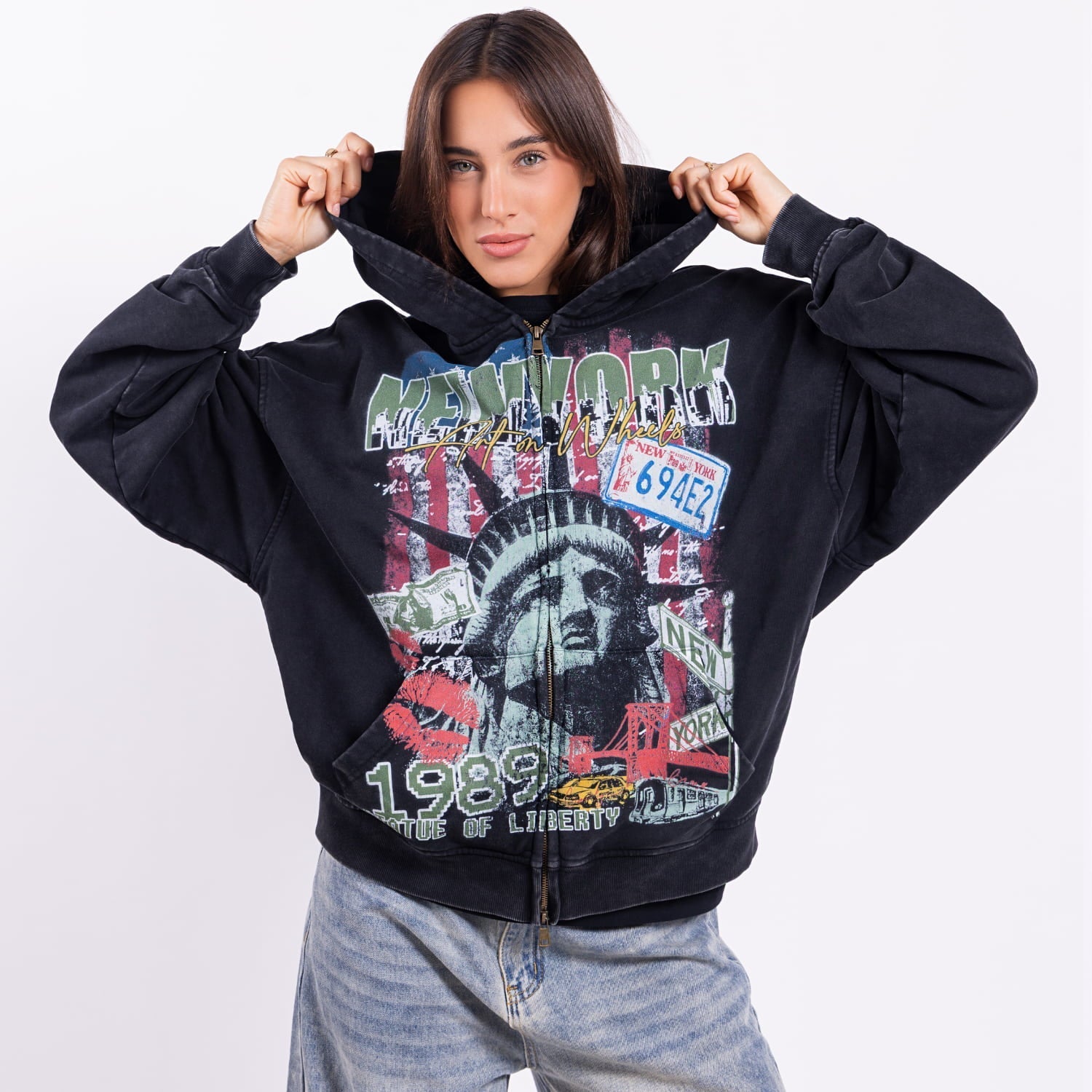 Vintage NEW YORK Zip Hoodie