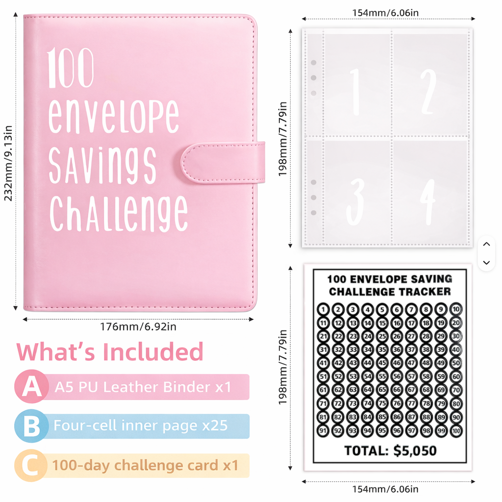 100 Envelope Savings Challenge Book
